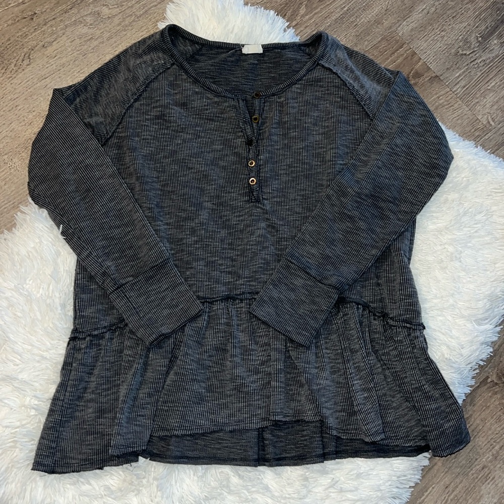 Hyku Long Sleeve Peplum Top - Small